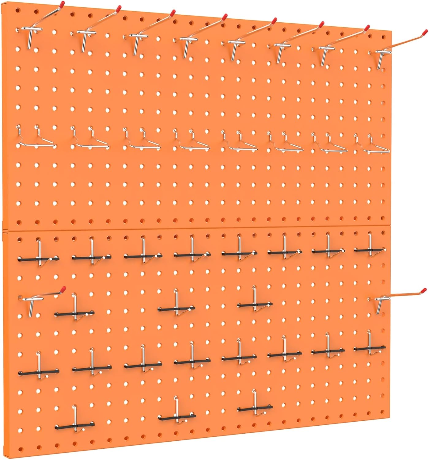 TORACK Metal Pegboard Wall Organizer 24" x 24" or 12" x 48", 70 PCS Tools Storage Pegboard for Garage Tool Organizer Pegboard with Peg Board Hooks for Workbench(Blue)