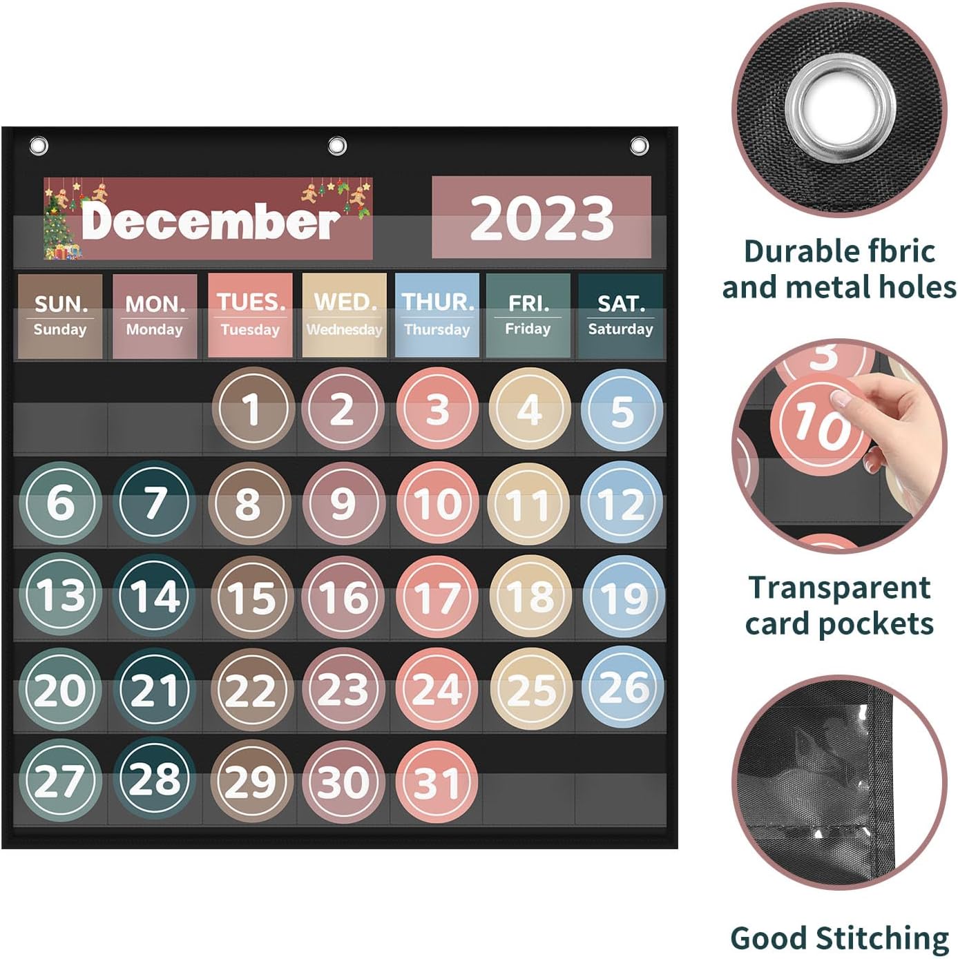 Circle Time Learning Center Pocket Chart for Classroom, Dry Erase Alphabet & Number Flash Cards, Write ABC Letter Tracing Writing Practice Games for Kids, Learning Weather Counting Color Shape