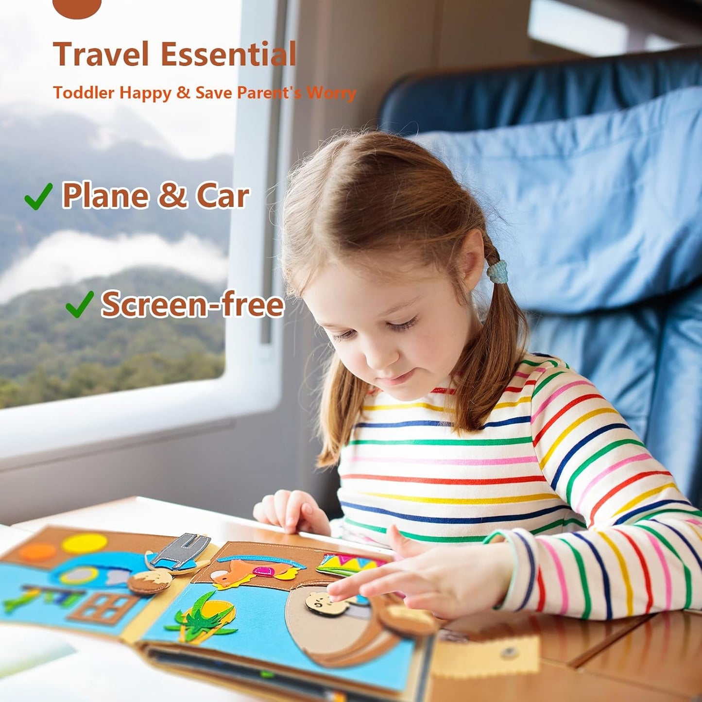 Montessori Busy Book for Toddlers 3-5 Baby Family Quiet Book Activity Learning Travel Toys for Toddlers Ages 3-5-7 Girls Gift