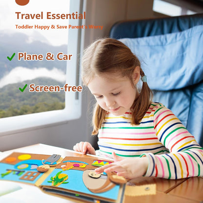 Montessori Busy Book for Toddlers 3-5 Baby Family Quiet Book Activity Learning Travel Toys for Toddlers Ages 3-5-7 Girls Gift