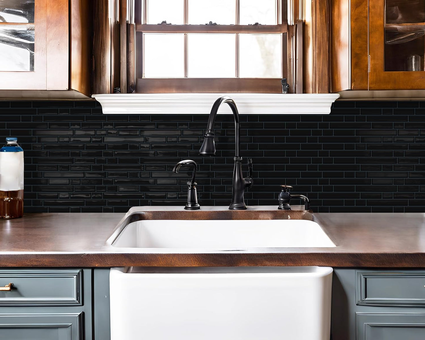 Thick Peel and Stick Backsplash Tile 12"x12" 3D Self Adhesive Marble Tiles for Kitchen and Bathroom Wall (10-Sheet,Brown)