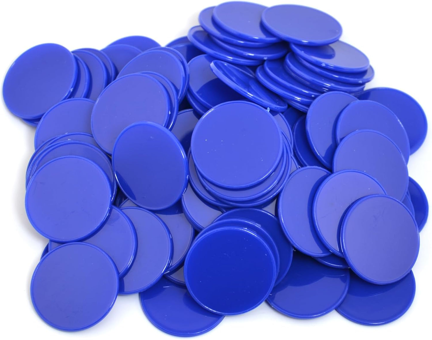 Smartdealspro 100pcs 32mm/1.26 Inch Opaque Plastic Learning Counters Disks Mini Poker Chips Game Tokens with Storage Box (Red)