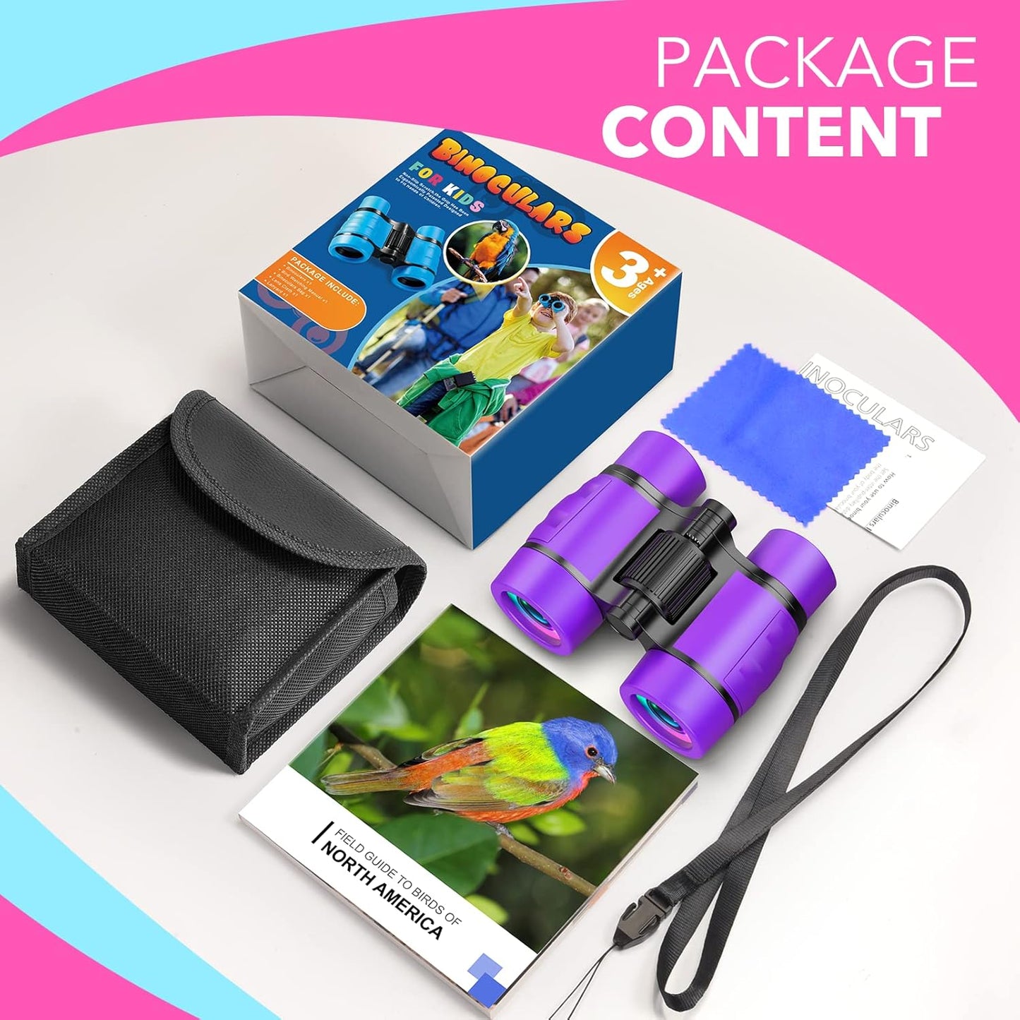 Toys for 3-7 Year Old Boys: LET'S GO! Binoculars for Kids with Bird Watching Manual Easter Birthday Gifts for 4 5 6 7 8 Year Old Boy Girls Outdoor Toy for Kid Ages 5-7 Toddler Camping Telescope