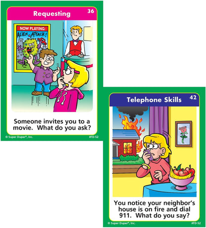 Super Duper Publications | Practicing Pragmatics Fun Deck | Conversation and Social Skills Flash Cards | Educational Learning Materials for Children