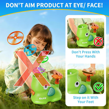 CPSYUB Outdoor Stomp Flying Disc Launcher Toys for Kids Ages 3 4 5 6 7 8 9 10, Elephant Butterfly Catching Game, Outside Yard Activities Chasing Toy, Outdoor Birthday for 3-8 Year Old Boys Girls