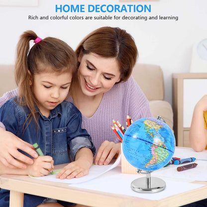 KISEER 6 Inch World Globe Rotating Earth Spinning Globe with Heavy Metal Stand for Kids Geography Classroom Education or Office Home Decorations