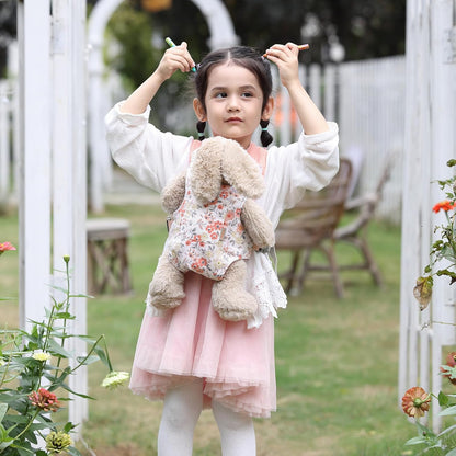 GAGAKU Doll Carrier for Stuffed Animals, Reborn Baby Doll Accessories Toy Carriers for Kids 3+ Toddlers - Pink Wax Flowers