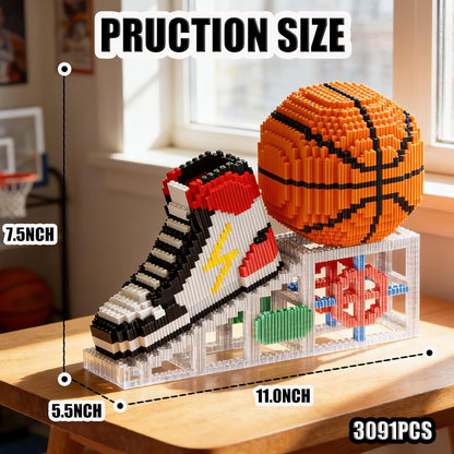 2026 New Soccer Ball with Sport Sneaker Building Block Set, Realistic Soccer, Luminous Crystal Shoe, Golden Stand STEM Bricks, DIY Educational Toy World Football Cup Gifts for Teen, Adult
