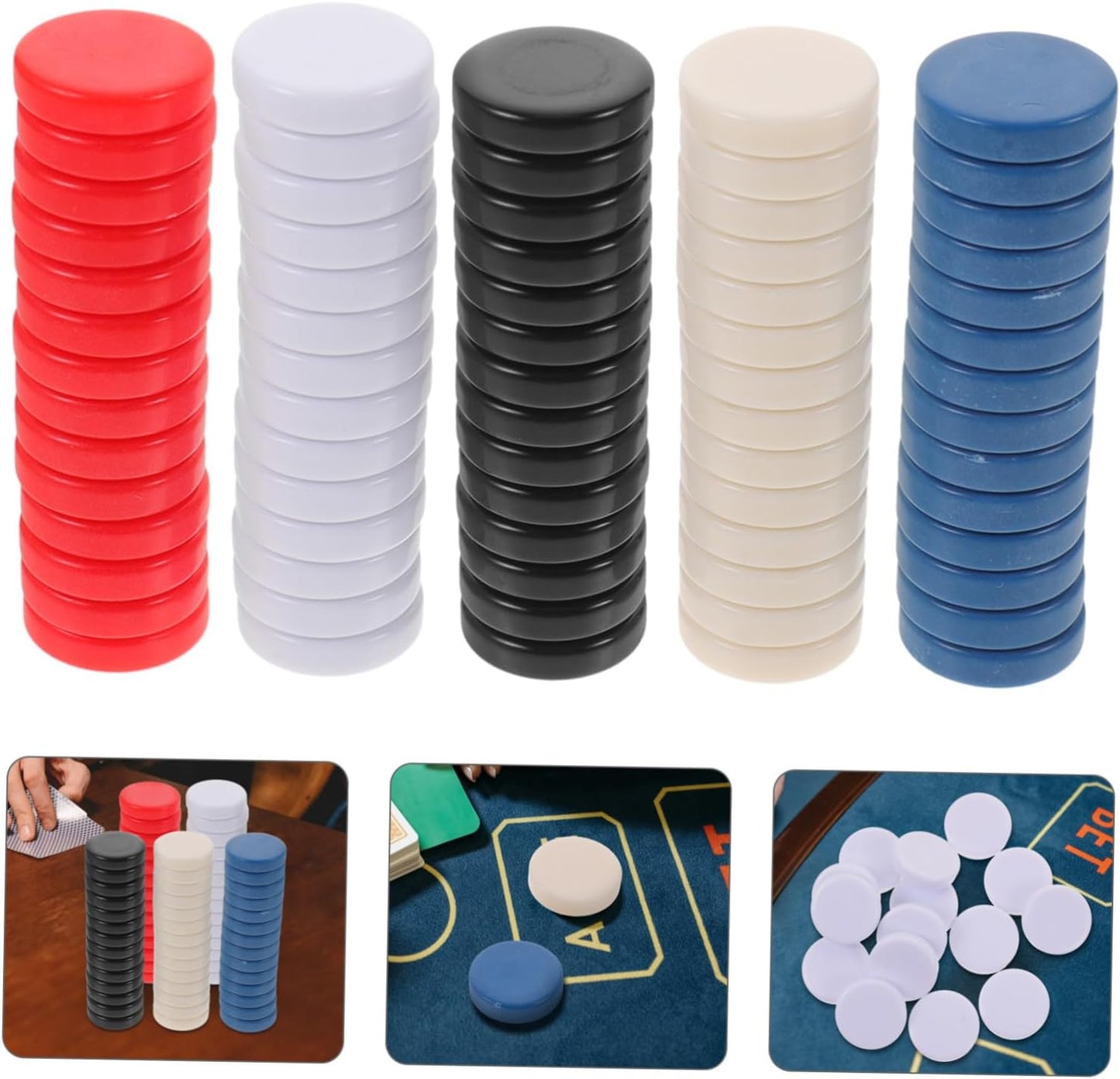 75Pcs Blank Game Chip Counting Markers for Teaching Aid Smooth Edges Safe Material for Games and Math Learning