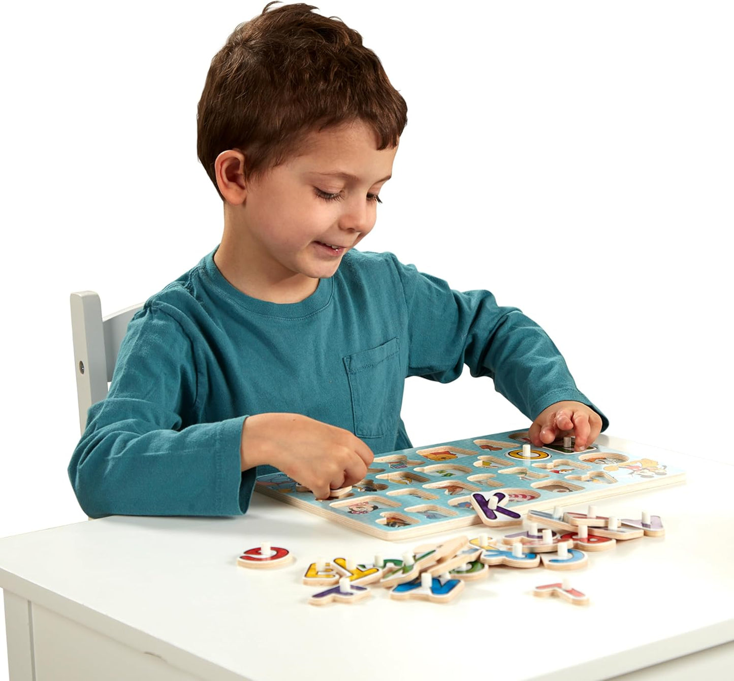 Melissa & Doug Disney Classics Alphabet Wooden Peg Puzzle (26 pcs)