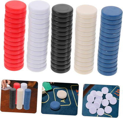 Toyvian 75Pcs Blank Game Chips for Counting Markers Teaching Aid for Math Learning Poker Chips for Game Night Educational Fun