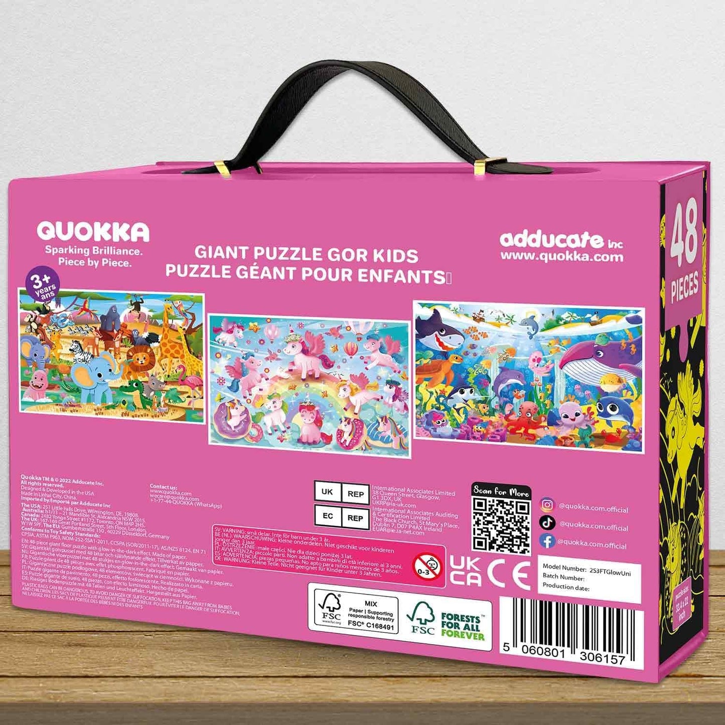 QUOKKA Floor Puzzles for Kids Ages 4-8 – 2x3 FT Giant Search and Find Jigsaw – 48 Large Pieces – Above and Beyond Observational Scene – Educatinal Montessori Toy with Gift Box – Fun Learning Activity