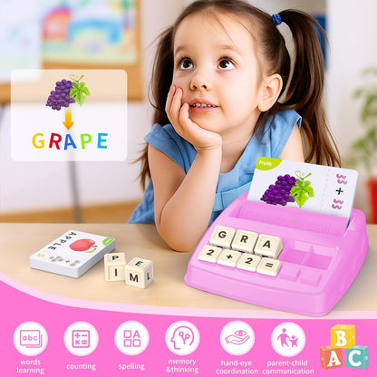 Matching Letter Games for Kids Ages 4-8,Learning & Education Toys for Preschool Boys Girls Spelling/Reading/Math Learning/Word Recognition,Birthday Gifts Educational Toys for Kindergarten Kids, Purple