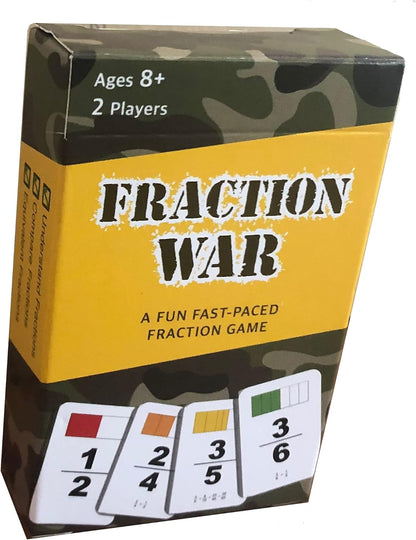 Fraction War Math Game - Fun Math Game to Learn, Compare and Simplify Fractions for 2nd Grade, 3rd Grade, 4th Grade, 5th Grade (4 Pack)