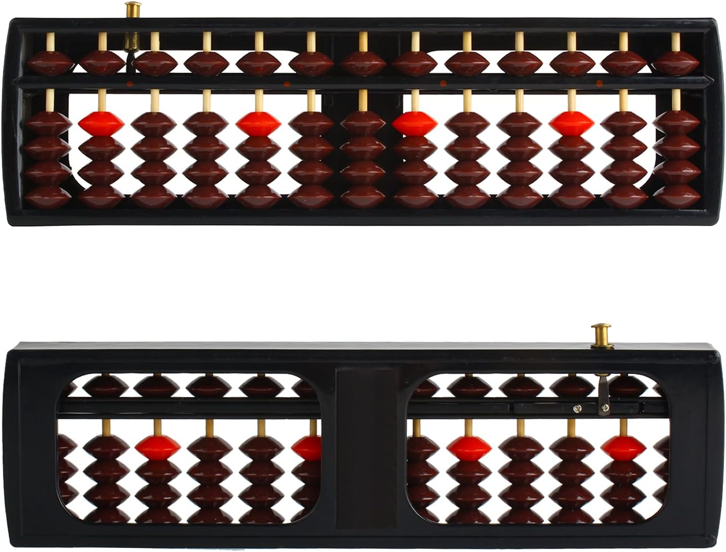 Larcele Bead Arithmetic Counting Abacus with Reset Button,13 Column SP-02 (Black 2)