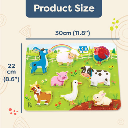 B. toys – Peek & Explore – School BusChunky Puzzle for Toddlers,Educational & Developmental Toys for Kids – 2+ Years