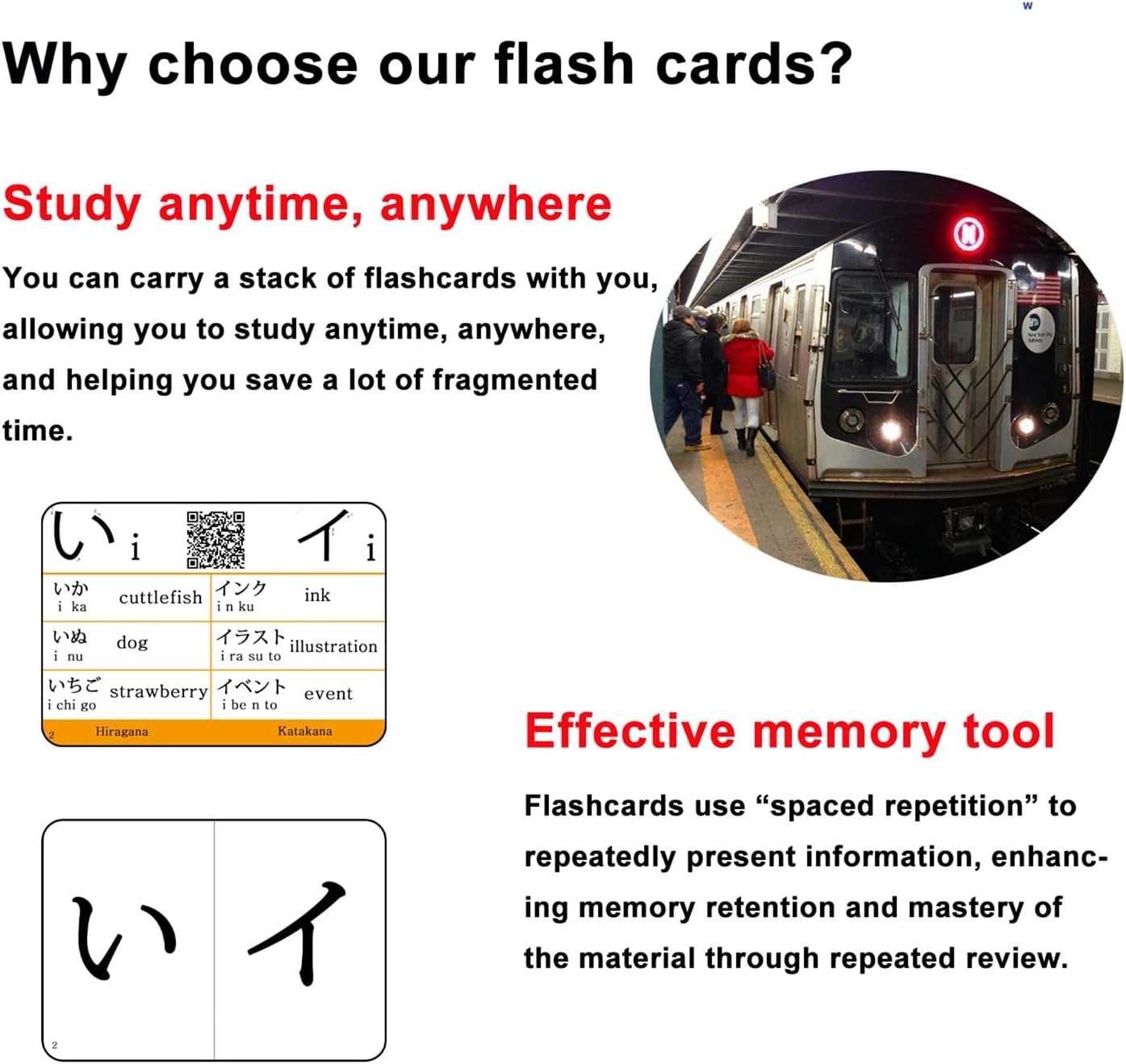 Japanese Hiragana and Katakana Syllabary Alphabet Flash Cards