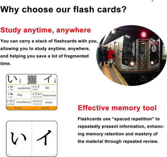 Japanese Hiragana and Katakana Syllabary Alphabet Flash Cards