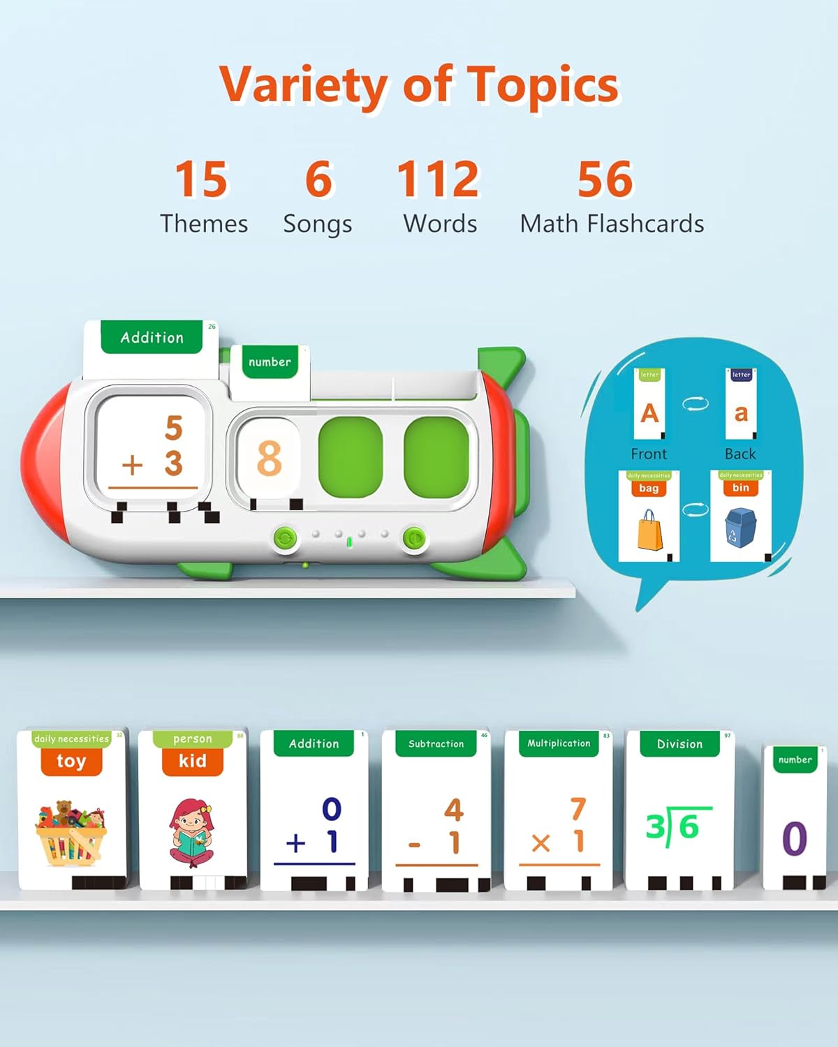 Cool Math Games & Talking Flash Cards for Toddlers 5-7 Years Old,Speech Therapy with 102 Sight Words and 56 Math Flash Cards,Sensory Toys for Kids with Autism,Ideal Gifts for Boys & Girls