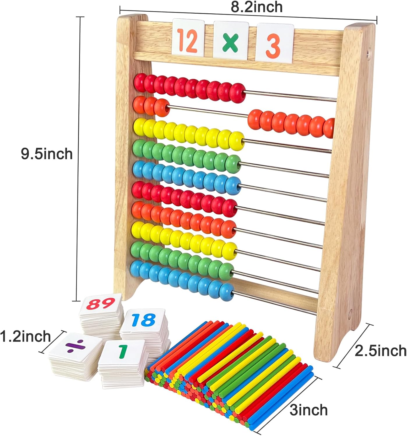 Sealive Wooden Counting Toy - 50 Beads Abacus for Kids Math, Cartoon Giraffe Counters for Kids, Counting Toys for Preschool Learning & Development, Develops Coordination, Motor Skills