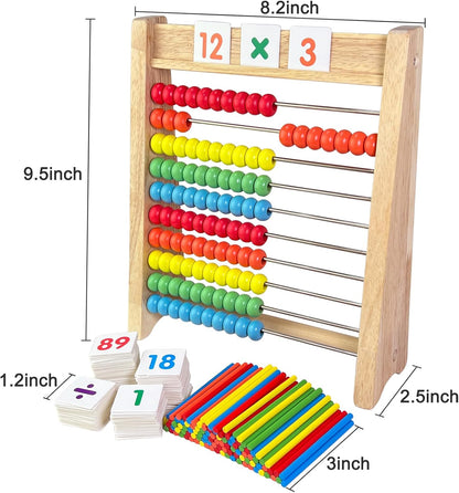 Sealive Wooden Counting Toy - 50 Beads Abacus for Kids Math, Cartoon Giraffe Counters for Kids, Counting Toys for Preschool Learning & Development, Develops Coordination, Motor Skills