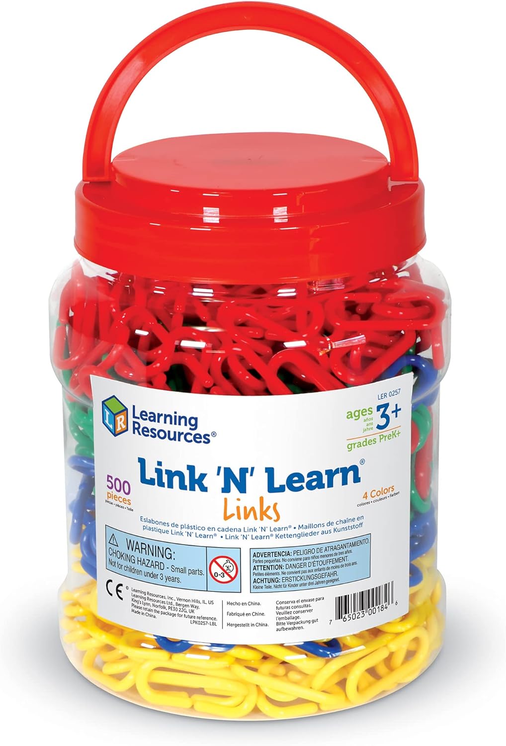 Learning Resources Link 'N' Learn Links - 500 Pieces, Ages 3+, Preschool Supplies, Toddler Toys, Math Manipulatives