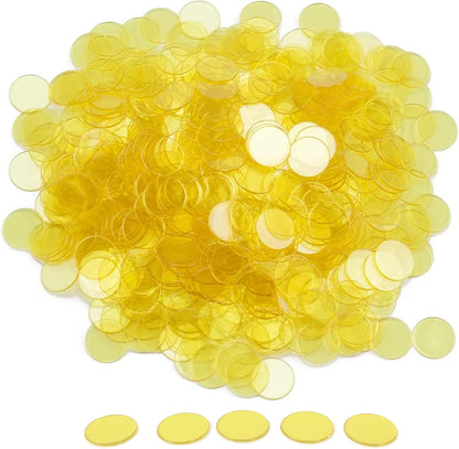 GSE Games & Sports Expert Blue Bingo Chips, 500 Pieces 3/4-Inch High-Contrast Transparent Counting Chips for Bingo Games, Parties
