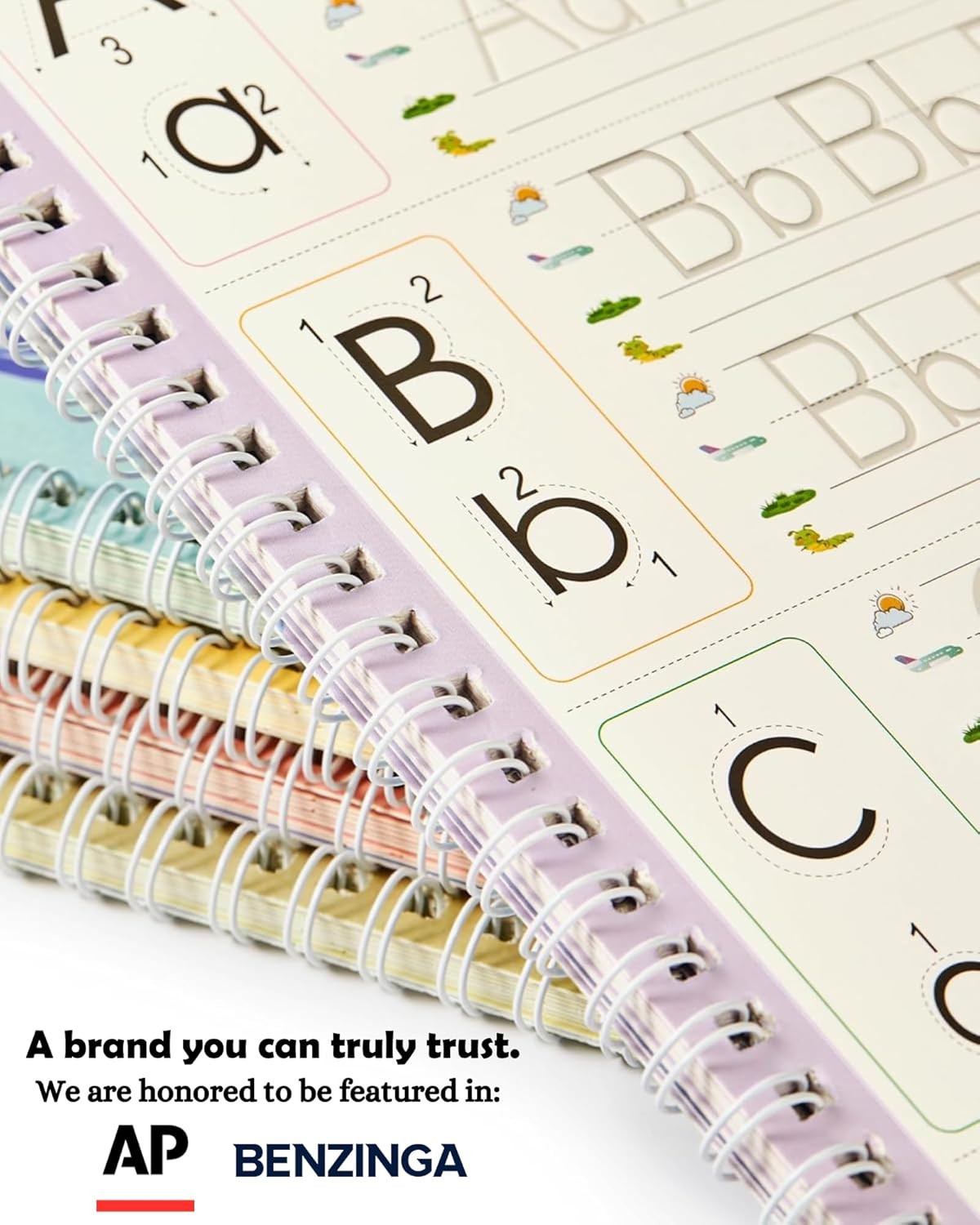 Large Magic Handwriting Practice Workbooks, Reusable Grooved Handwriting Practice for Kids 3-8, Toddler Writing Practice, Math Calligraphy, Letter Tracing, for Kindergarten Preschool, The Fun Kit