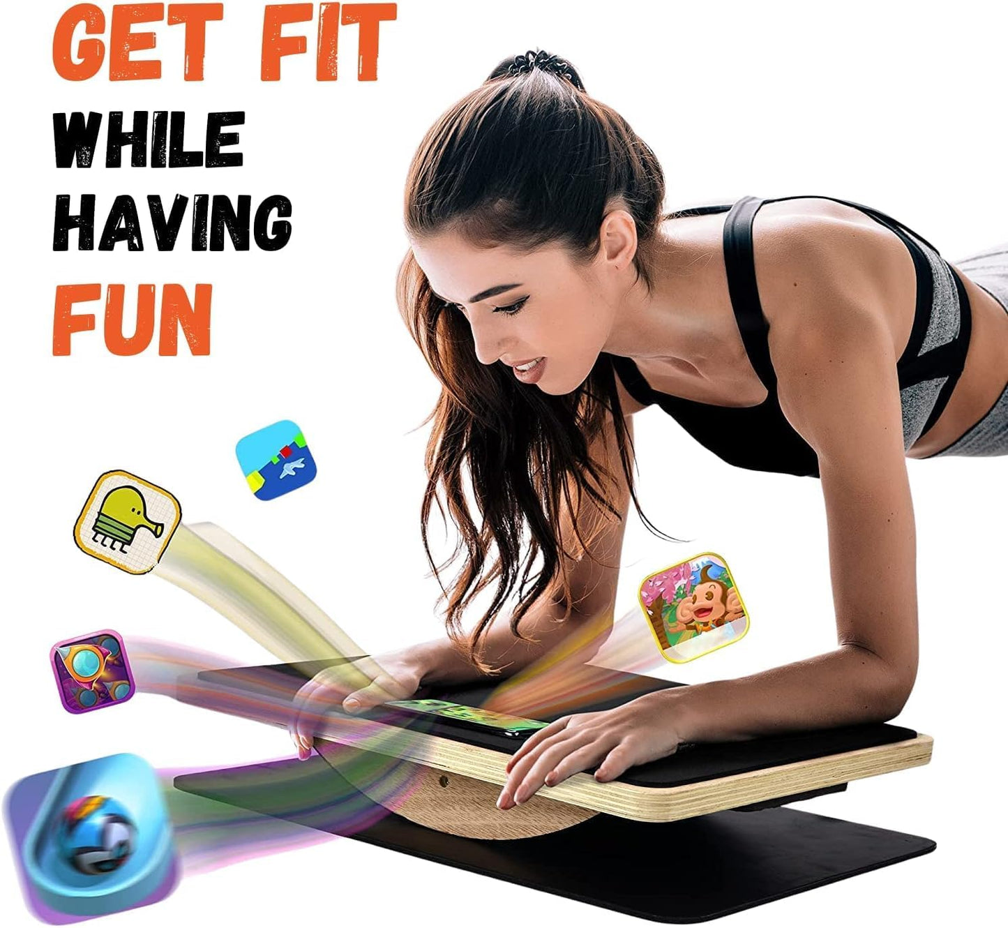 Yes4All 350LBS Professional Wooden Balance Board for Leg Workout, Anti-Slip Rocker Board, Wobble Board for Standing Desk
