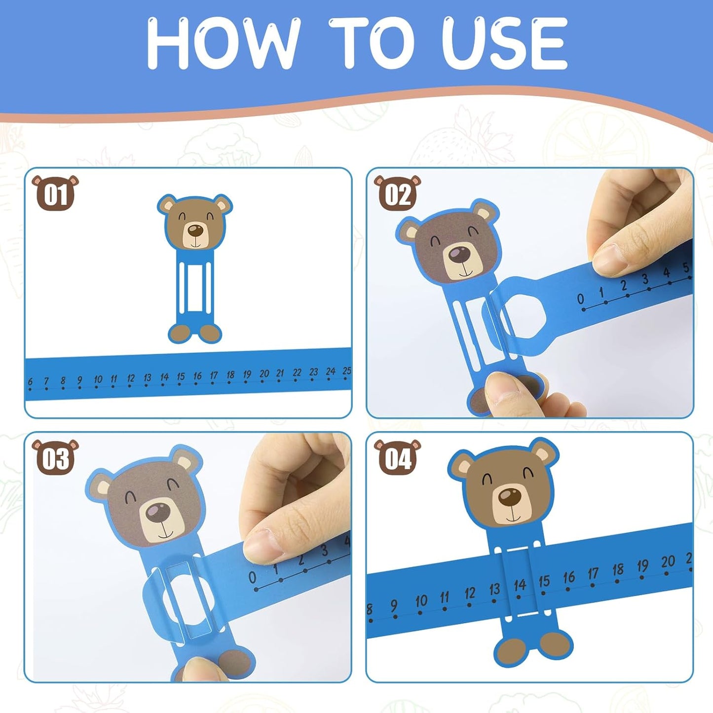 Eersida 24 Pcs Slide and Learn Number Lines 0 to 30 PVC Math Number Line for Student Animal Positive Integers Slide Rules Childhood Education Materials for School,16.5 x 1.5 Inch(Bright Colors)