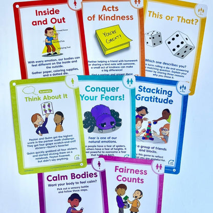 hand2mind Social Emotional Task Cards for Ages 3+, Social Emotional Learning, Play Therapy Toys for Counselors, Social Skills Activities for Kids, Conversation Starters, Emotional Regulation for Kids