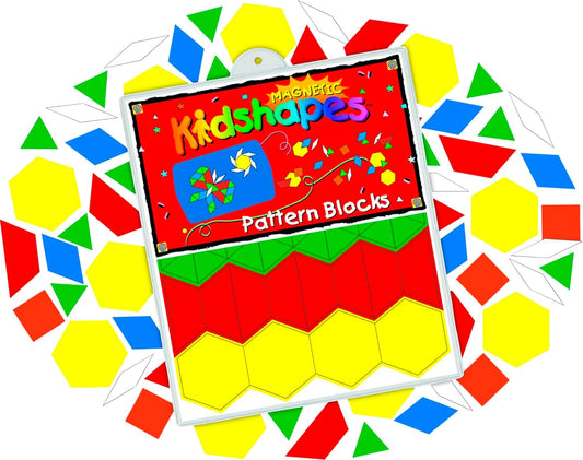Barker Creek Learning Magnets, Pattern Blocks, for Children, Spatial Relationship, Patterning, Geometry, Problem Solving Skills (2300)