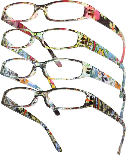 Gaoye 4-Pack Readers for Women, Blue Light Blocking Reading Glasses, Stylish Reading Glasses for Women in 4 Patterns