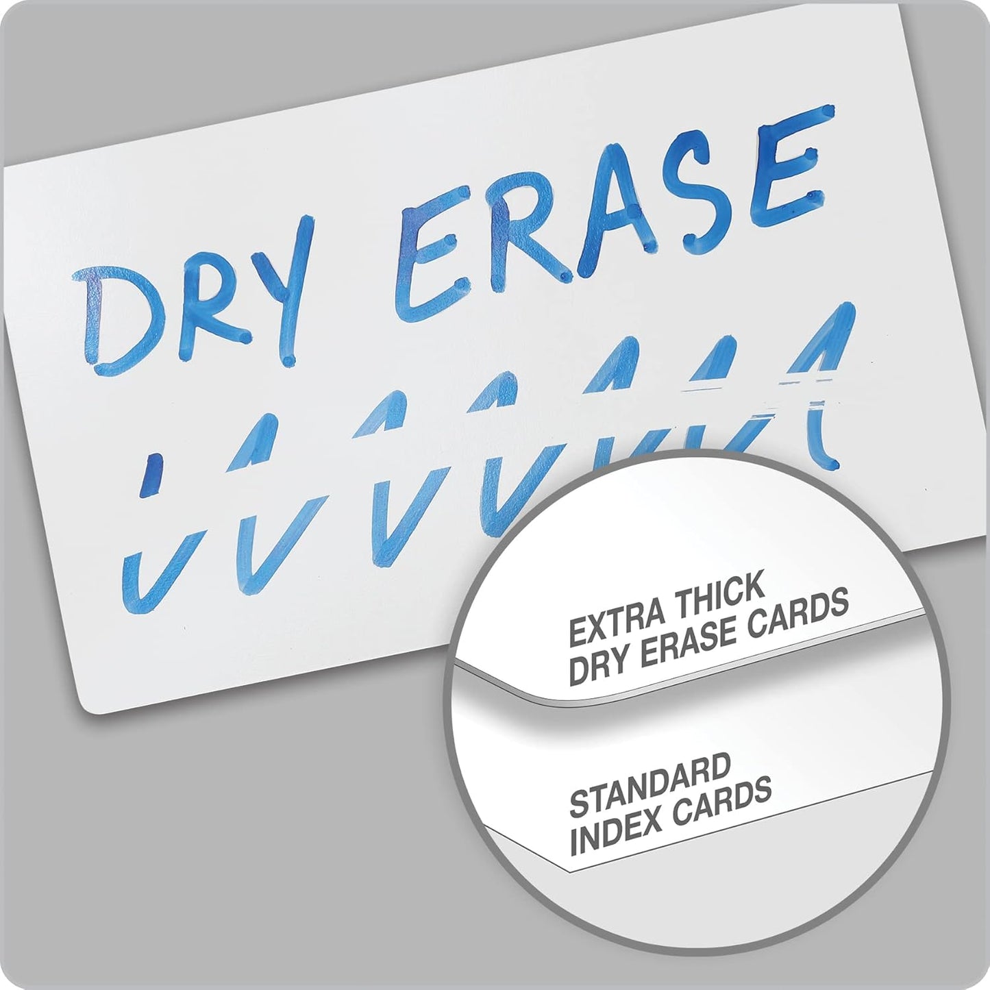 Oxford Dry Erase Index Cards, 3x5 Ruled, Reusable Flash Cards, Double Sided Dry & Wet Erase Cards for Gaming, Study or Vocabulary, 100-Pack (63512)