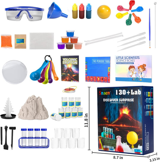Snaen SNAEN 130+ Lab Experiments Science Kits, Chemistry Set, Crystal Growing, Erupting Volcano, STEM Activities Educational Toys Gifts for 6 7 8 9 10 11 Years Old Boys Girls Kids Toys