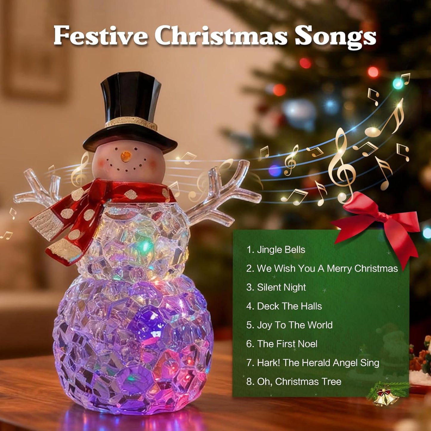 Christmas Lantern Snow Globe, Lighted Musical Snowman Lantern with Swirling Glitter, 10.5'' Christmas Snowing Lantern, USB & Battery Operated with Timer, Vintage Holiday Tabletop Decor