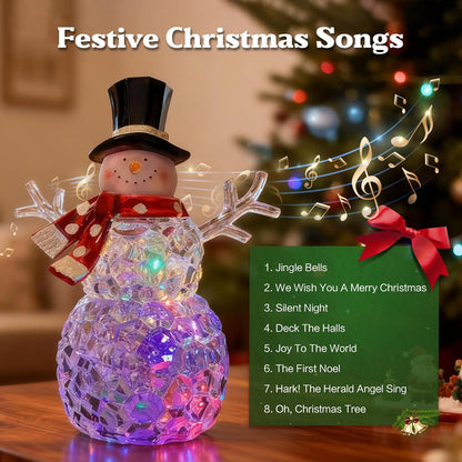 Christmas Lantern Snow Globe, Lighted Musical Snowman Lantern with Swirling Glitter, 10.5'' Christmas Snowing Lantern, USB & Battery Operated with Timer, Vintage Holiday Tabletop Decor