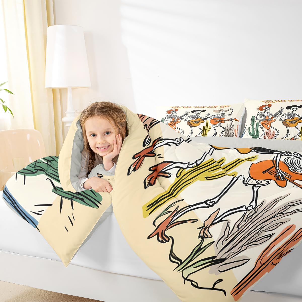 Erosebridal Drum Kit 3D Print Kids Comforter Sets Rock Music Themed Full Bedding Set for Boys Girls Musical Pattern Comforter Set,Colorful Retro Style Quilt Duvet 3 Pcs
