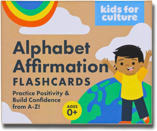 Kids for Culture: Alphabet Affirmation Flashcards A–Z | ABC Flash Cards with Positive Messages for Babies, Toddlers & Kids | Educational Gift for Parents, Teachers & Classrooms (26 Cards, 4"x5")