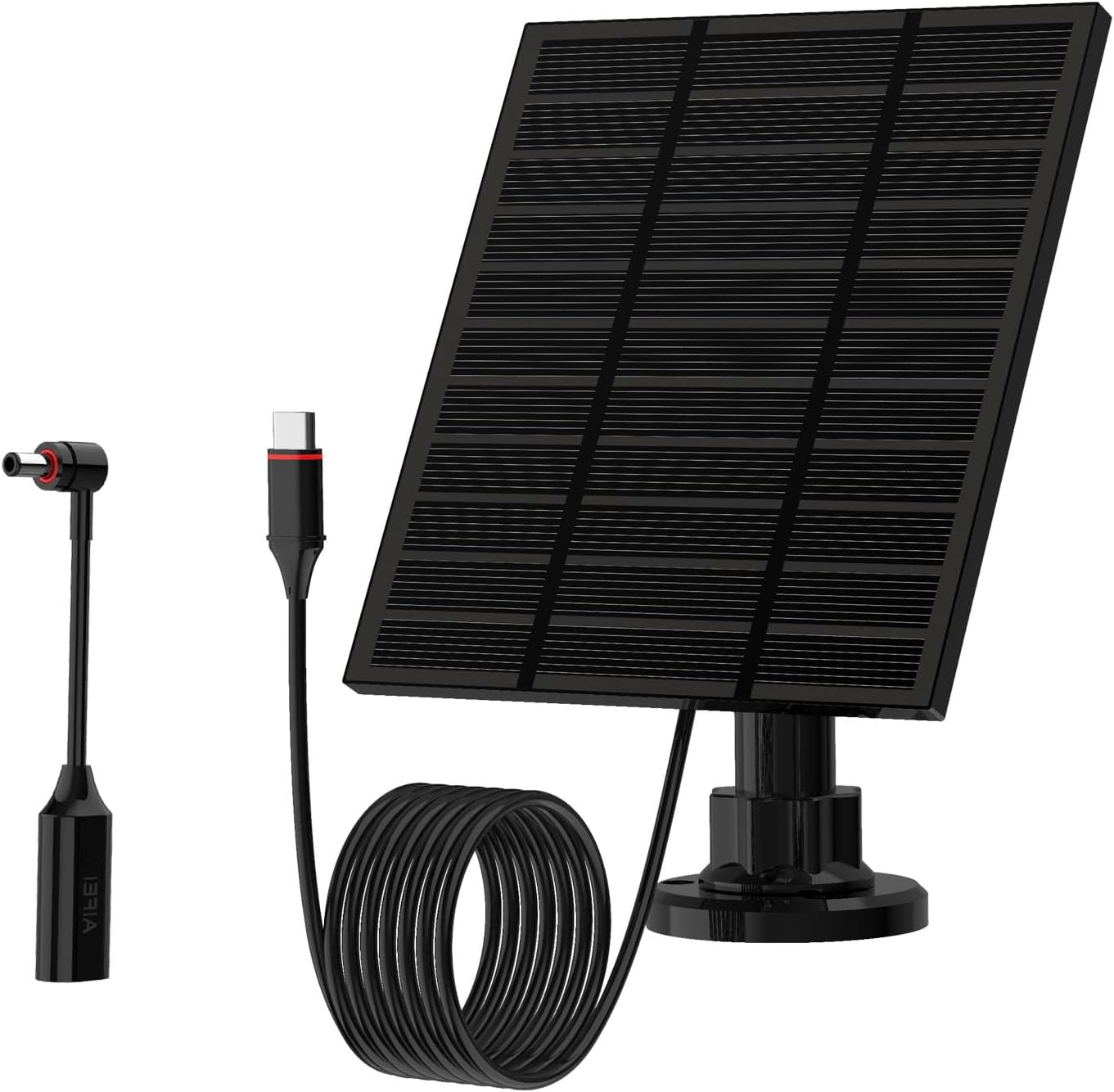 Solar Panels for Ring Camera Outdoor (New Generation) 5W 5V Solar Panel Charger with USB-C&Plug for Spotlight Cam Plus&Stick Up Cam Pro.Waterproof IP65 360°Adjustable 2M Cable (Black, 1)