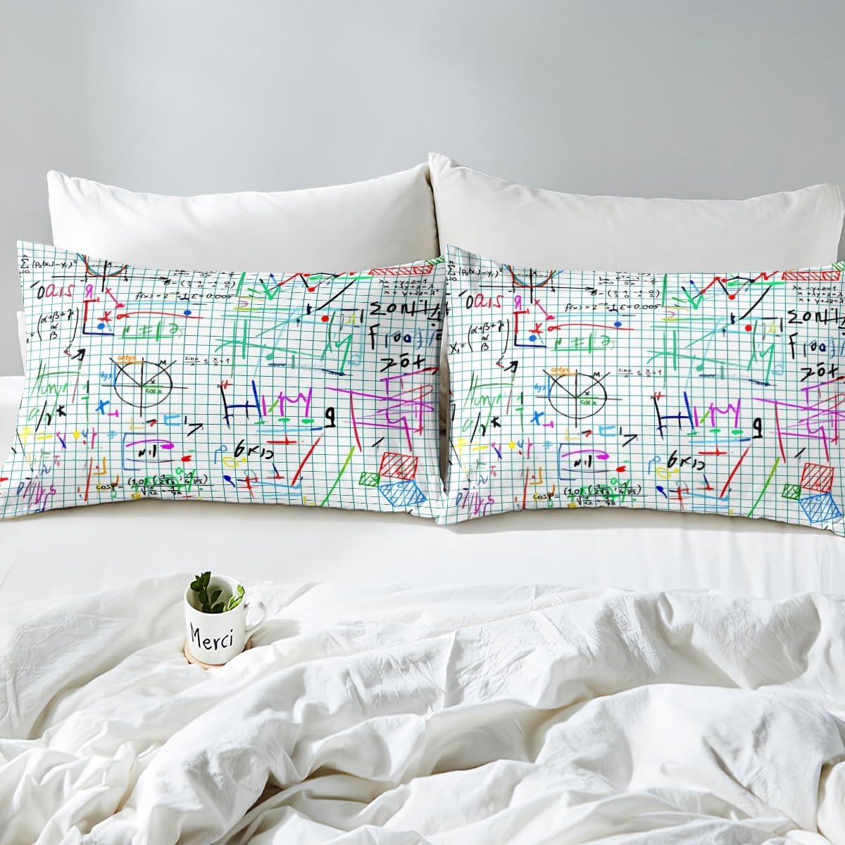 Erosebridal Chemistry Lab Fitted Sheet Twin Size Chemical Equation Bed Sheets for Boys Girls Chemical Elements Science Theme Bed Set Teens Kids Science Students Bedding Set School Dorm Room Decor