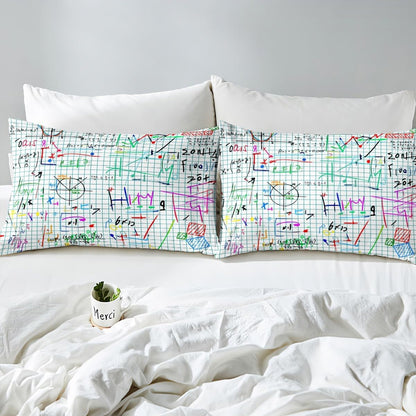 Erosebridal Chemistry Lab Fitted Sheet Twin Size Chemical Equation Bed Sheets for Boys Girls Chemical Elements Science Theme Bed Set Teens Kids Science Students Bedding Set School Dorm Room Decor