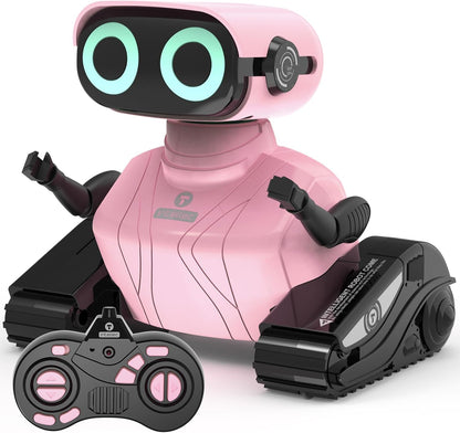 GILOBABY Remote Control Robot Toy for Kids 3-5 Years, Flashing LED Eyes, Dancing and Flexible Moves, Auto Demo Mode, Gift for Boys (Blue)