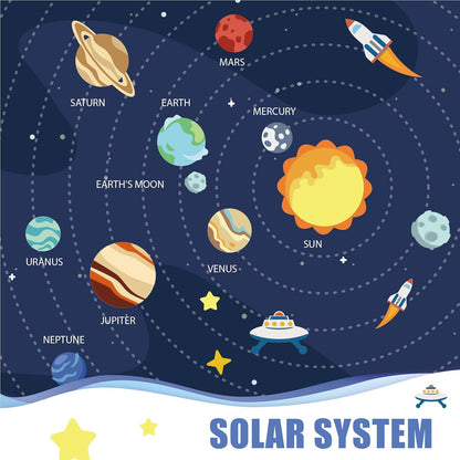 Pllieay 3D Solar System Model, Solar System Project Kit Includes Display Box, Mixed Sized Foam Balls, Color Pigments, Palette, Painting Brushes, Bamboo Sticks for Kids School Science Projects