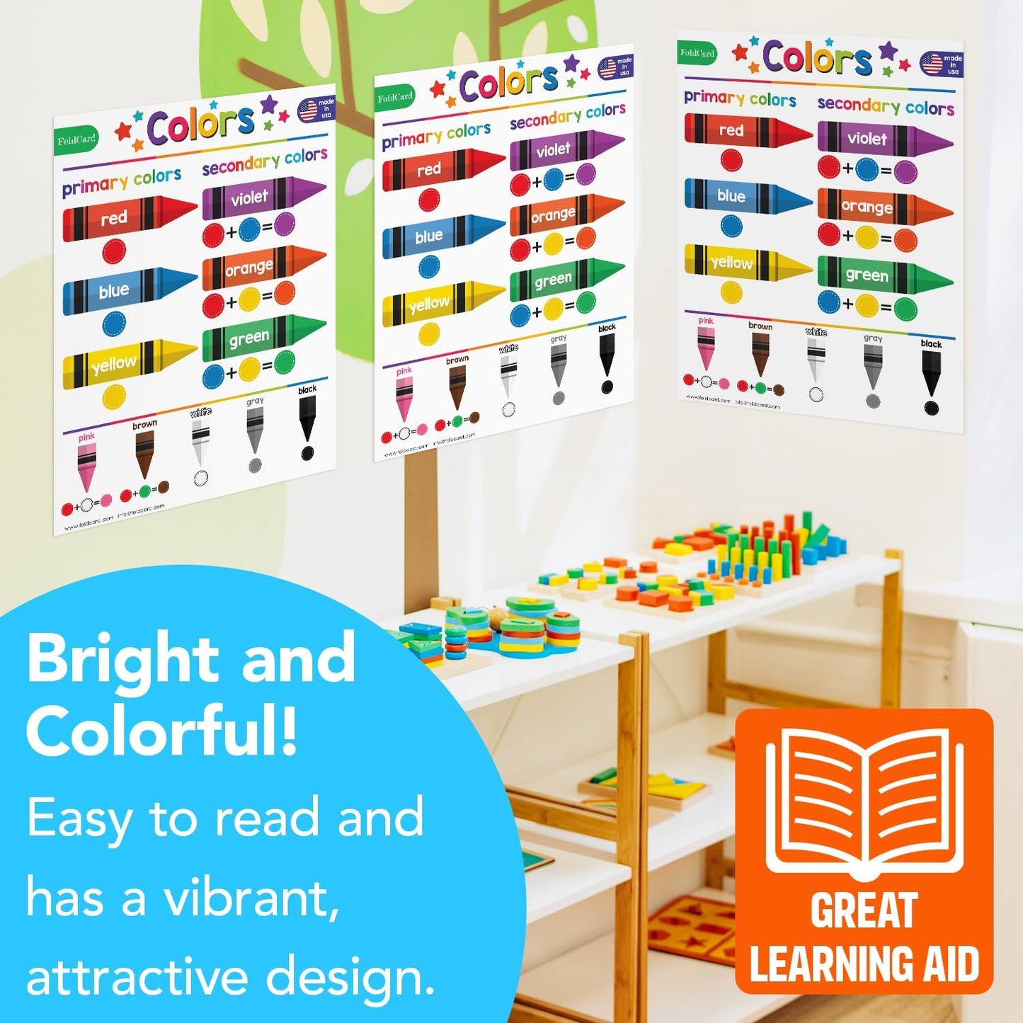 Multiplication Chart Math Table Poster – Double-Sided Educational Visual/Learning Aid Poster, Bright and Colorful | Glossy Durable Cardstock | 8.5 x 11" | 5 per Pack