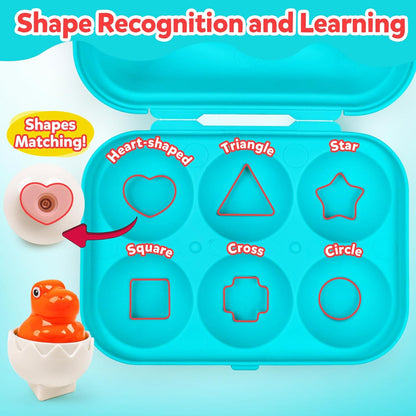 Egg Toys for Toddlers 1-3,Montessori Geometric Eggs Early Preschool Educational Learning Fine Motor Skills Color Sorting Satcking Travel Bingo Puzzle Matching Games for Kids Boys Girls