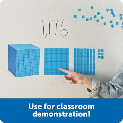 Learning Resources Base Ten Blocks Smart Pack - 121 Pieces, Ages 6+, Grades 1+, Math First Grade Games, School Supplies