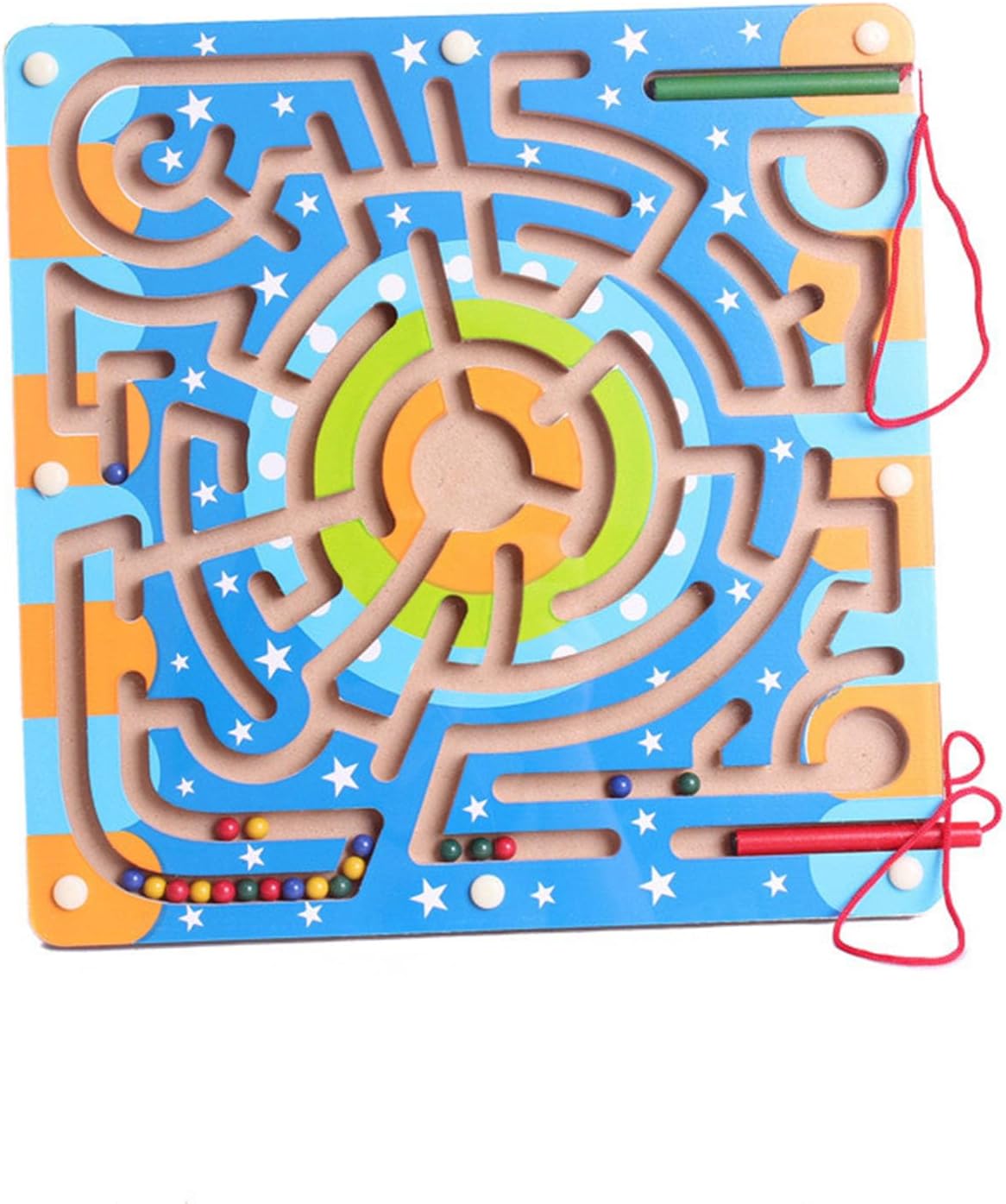 Montessori Magnetic Pen Maze Toy, Annular Magnetic Maze Puzzle,Model b