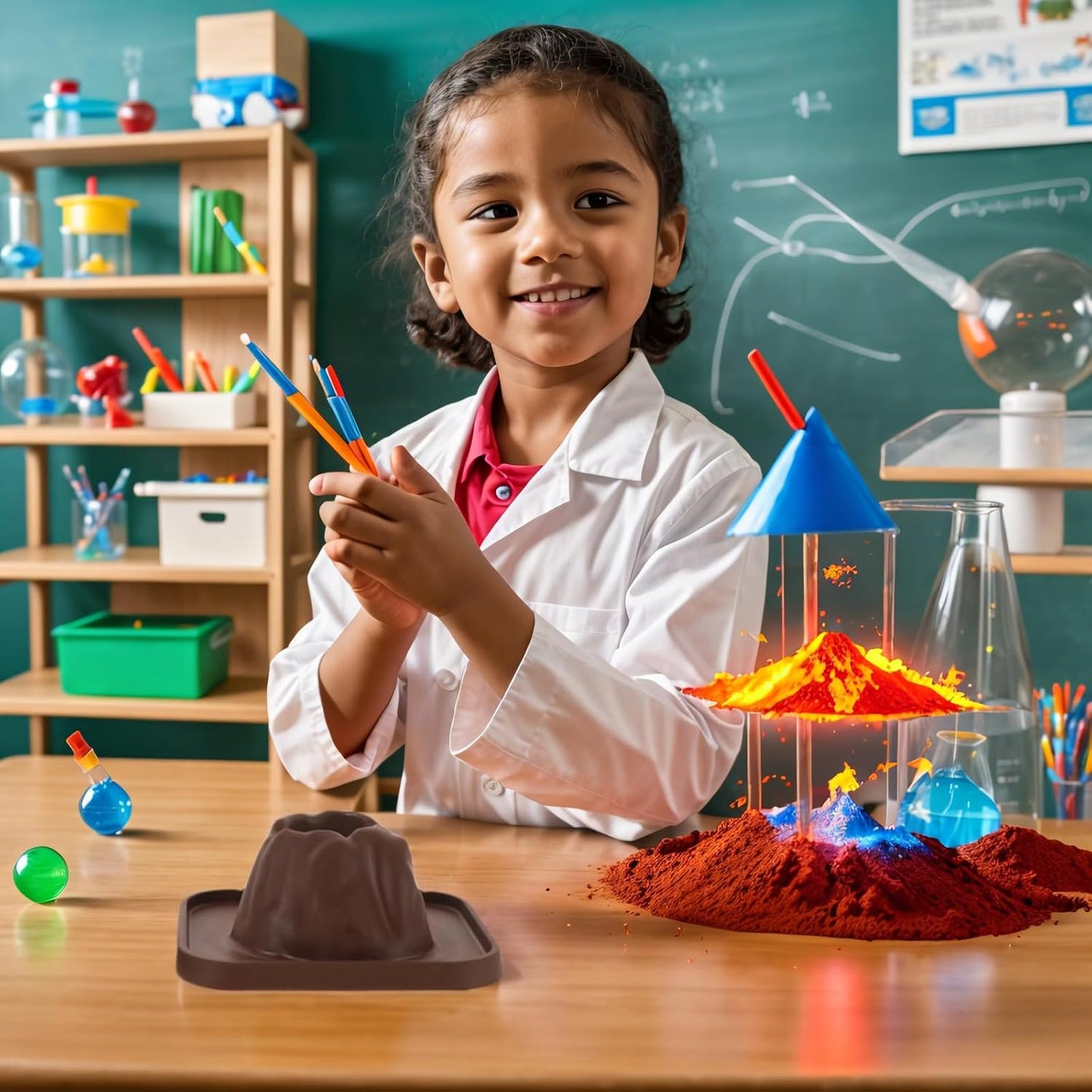jarbins 10Pcs Volcanic Model School Figure Model Experiment for Volcano Science Kit Volcano Eruption Toy DIY Demonstration Props