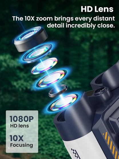 Acoath Binoculars for Kids with Night Vision Camera, Kids Telescope, 10X Optical Zoom, Magic Adventures Telescope Toys Gifts for Age 3, 4, 5, 6, 7, 8, 9, 10+ Years Old Boys Girls